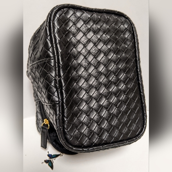 Vtg 02 Nwot Stephen Jones Shiseido bag Woven leather black train case Limited Ed - Picture 9 of 10